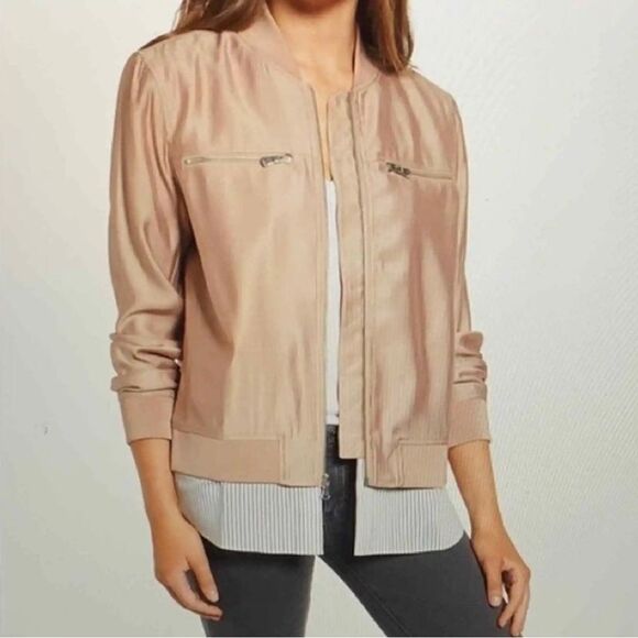 Trouve Layered Look Bomber Jacket Size Small - Picture 1 of 8
